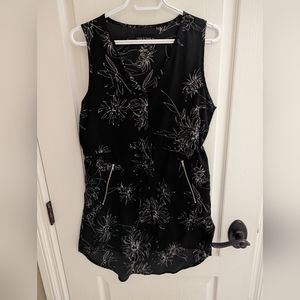 Black floral sleeveless dress